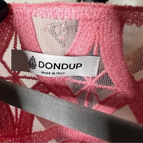 Dondup Camica Prunella Embroidered Mesh Pink Crop Top 44 - Picture 3 of 10
